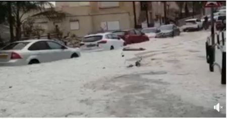 من الأمطار الغزيرة التي هطلت اليوم الخميس في برطعة 